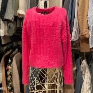 Neon pink fuzzy sweater